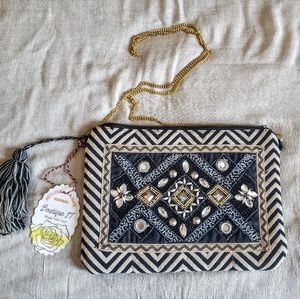 Fabric clutch ethno bohemian chic NWT